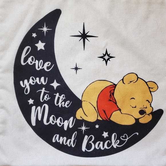 Winnie The Pooh Love You To The Moon And‎ Back 18"x17" Square Pillowcase - Picture 1 of 5